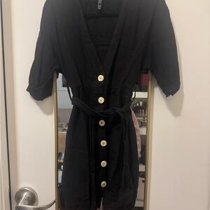 Zara Black TRF Collection Linen Dress